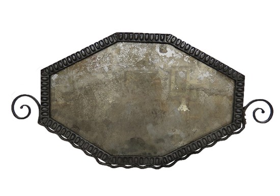 French Art Deco Wrought Iron Mirror